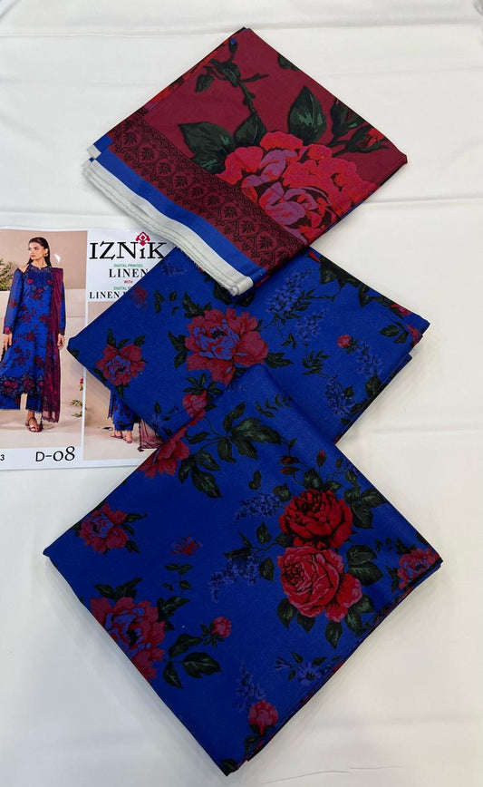 IZNIK LINEN Digital Printed 3PC