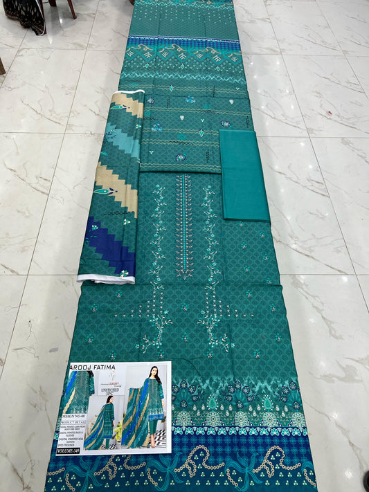 Arooj Fatima Original LAWN EMBROIDERED 3PC