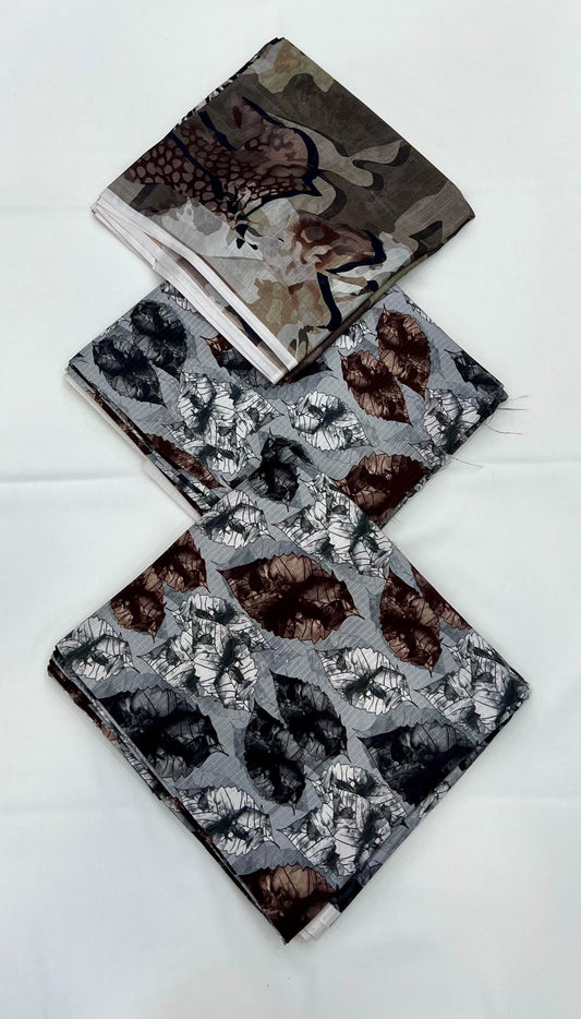 Viscose Bana Dora 3PC With Slub Viscose Dupatta