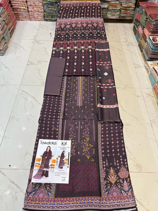 TAWAKAL LAWN 3PC SUIT