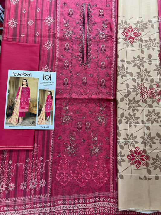 Tawakal Emb lawn 3pc Suit