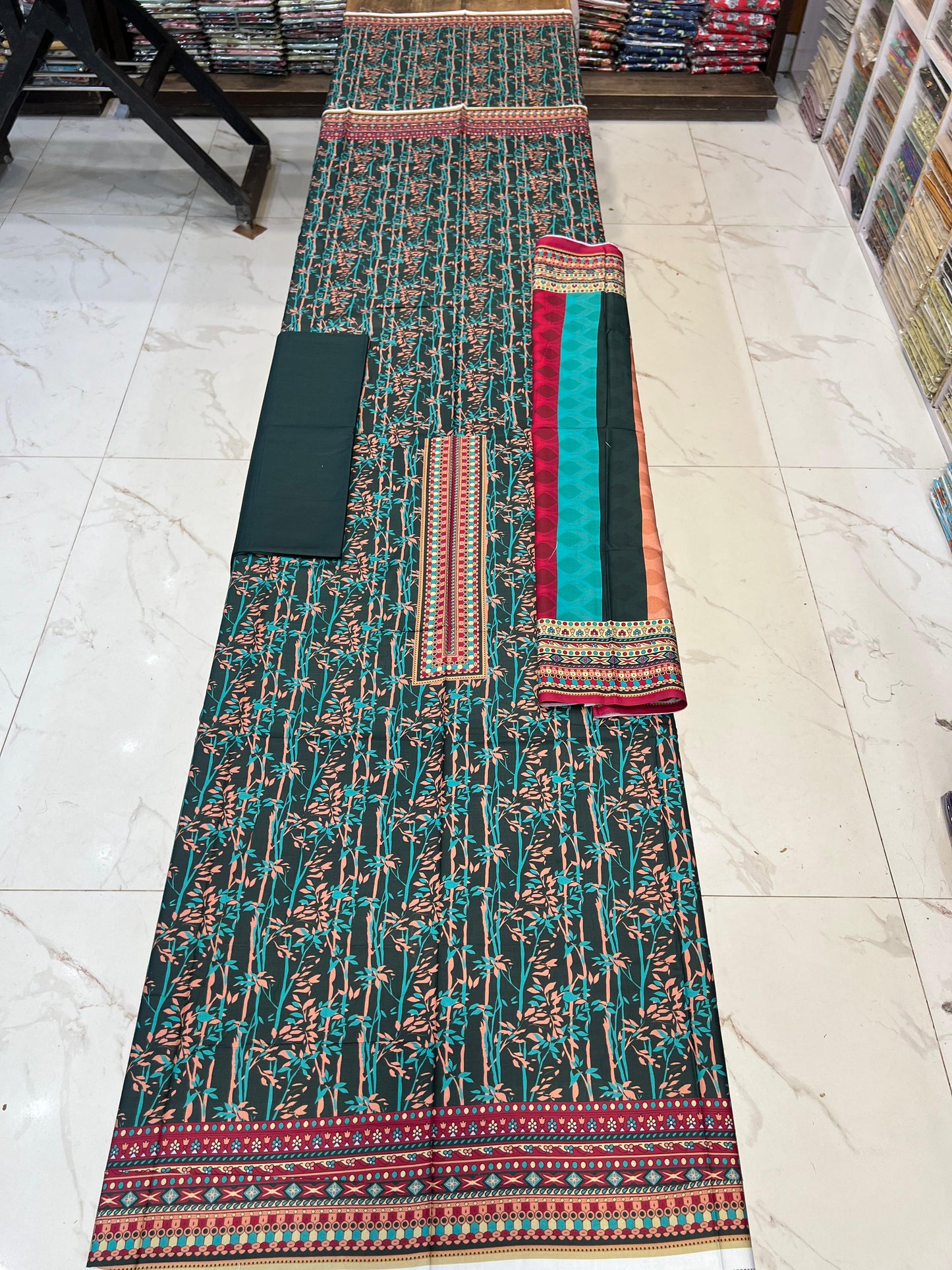 ✨Classic Plain Linen 3PC with Same Fabric Dupatta✨