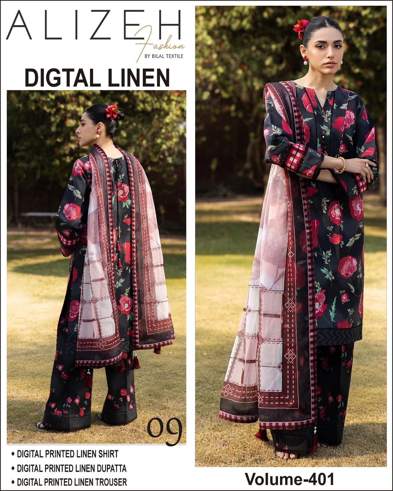 ALIZEH Digital Printed LINEN 3PC 2025-26