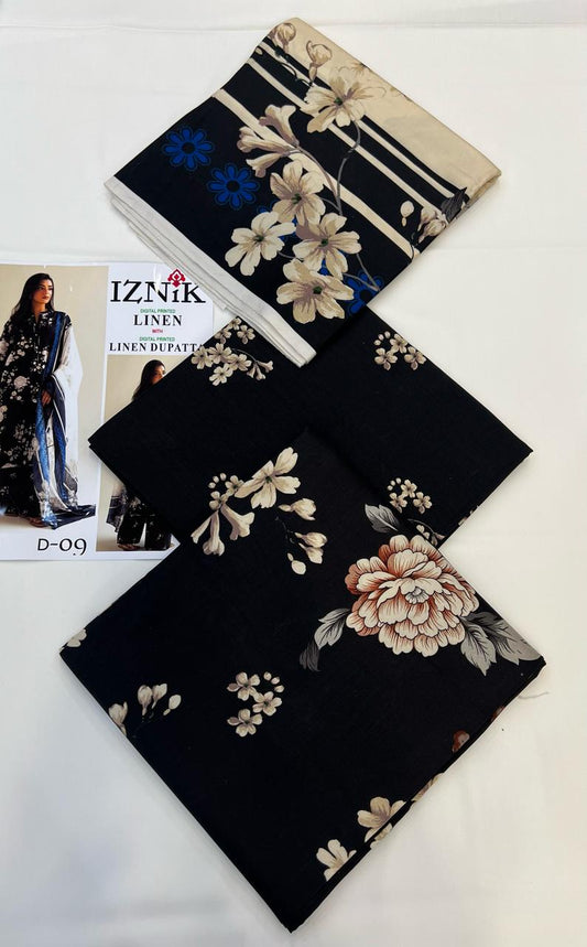 IZNIK LINEN Digital Printed 3PC