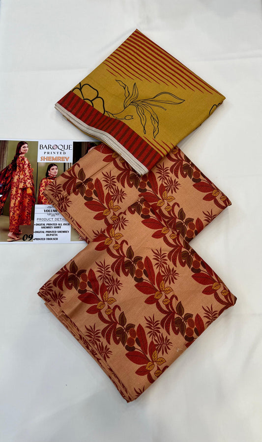 Baroque Printed Shemrey Winter 3PC