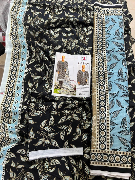 Bin Saeed Tana Dora Lawn 3Pc Suit