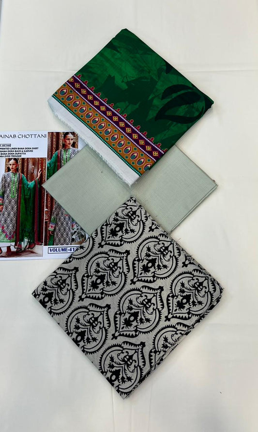 Zainab Chottani Bana Dora linen 3 Pc