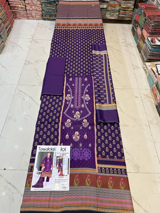 TAWAKAL LAWN 3PC SUIT