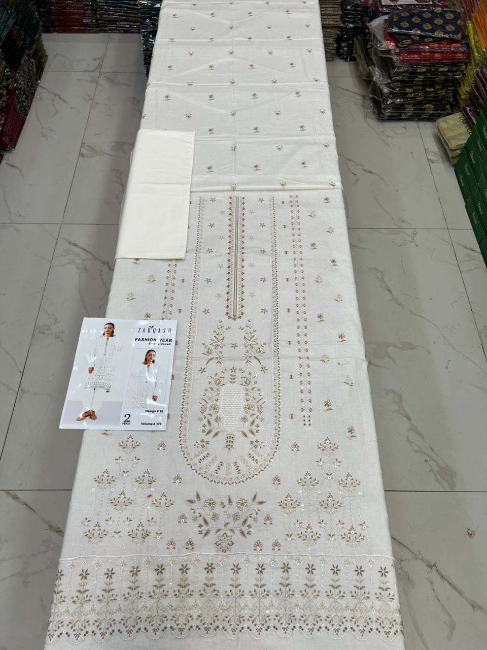 ZARQASH Luxe EMB Lawn 2PC – Summer Edit