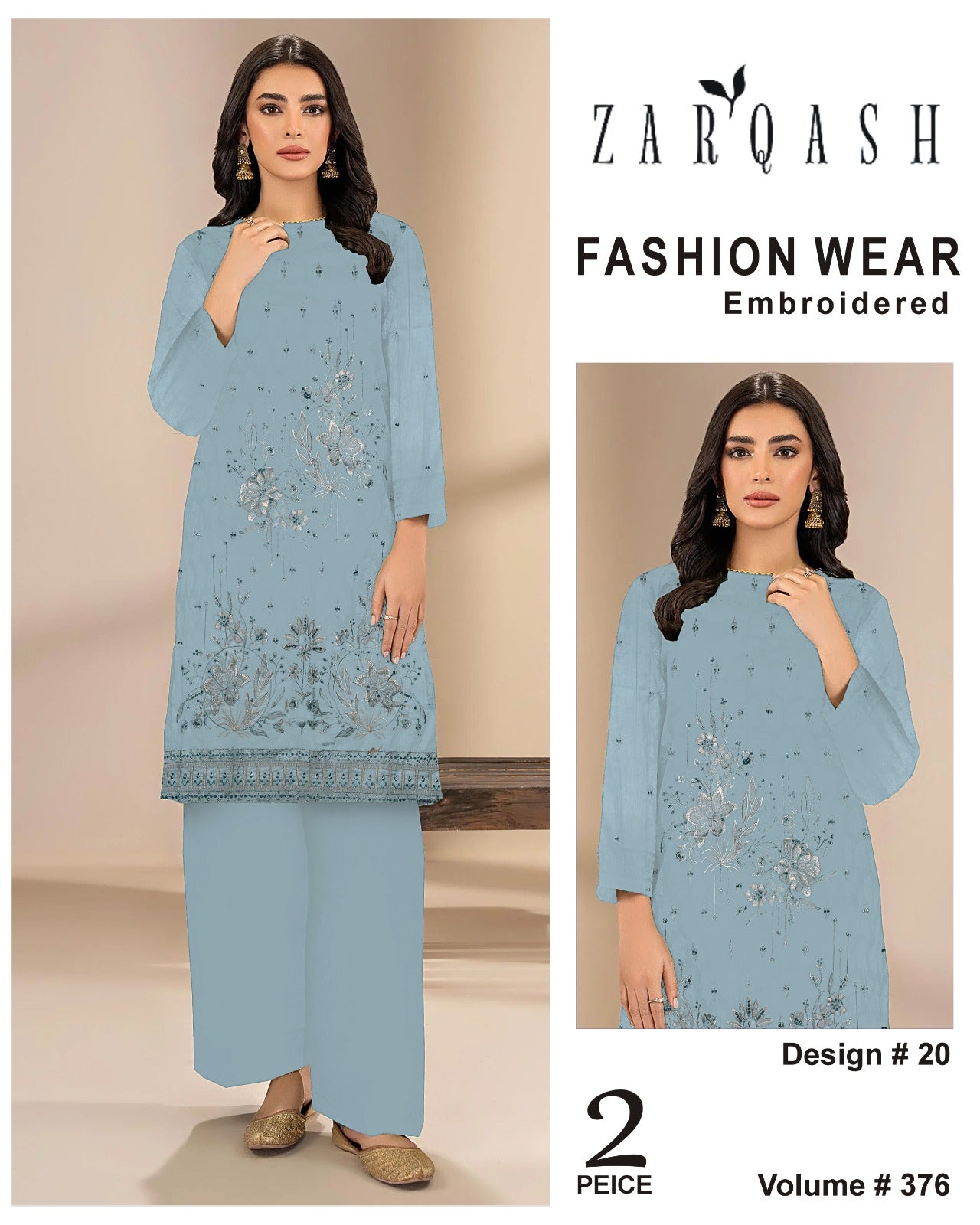 ZARQASH FASHION WEAR EMB 2PC