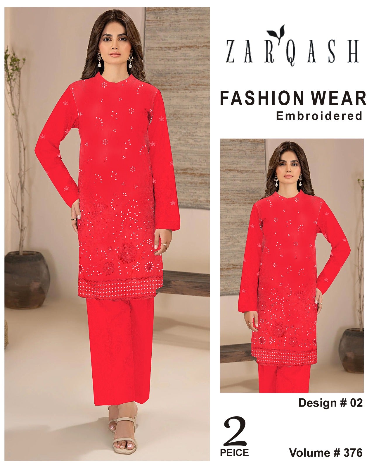 ZARQASH FASHION WEAR EMB 2PC
