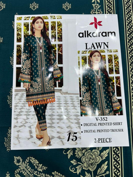 Alkaram Digital Printed Cord Set 2Pc