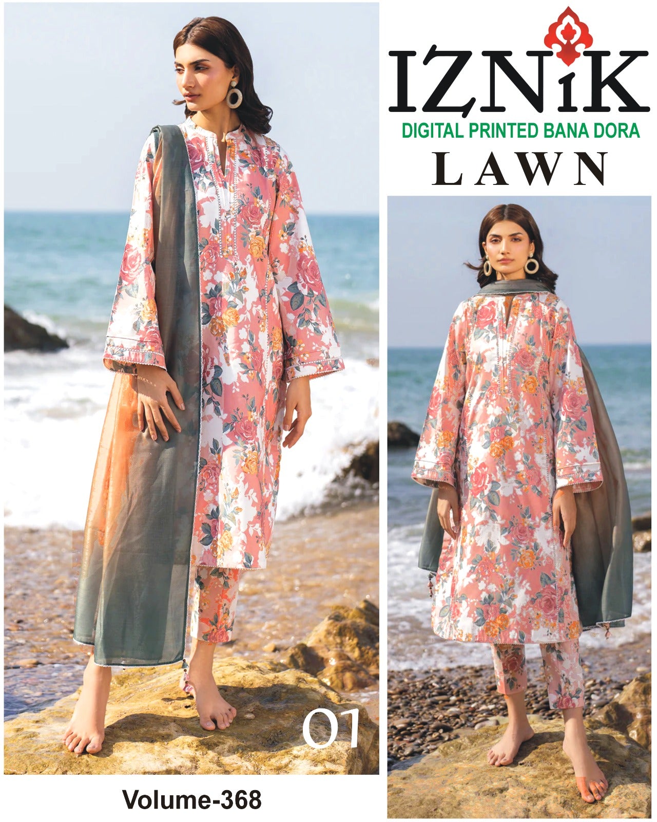 IZNIK BANA DORA LAWN 3pc Suit