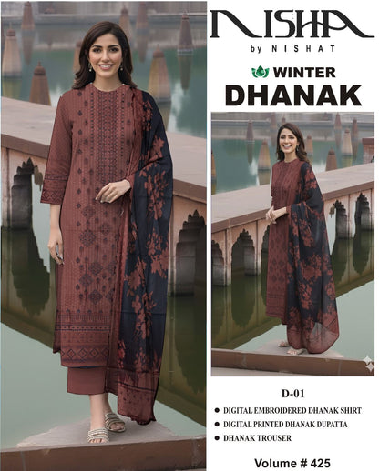 Winter Special Dhanak Emb 3PC | Mix Brand Selection