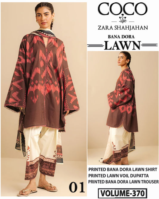 COCO ZARA SHAHJAHAN LAWN 3Pc