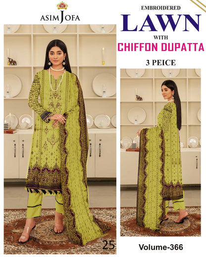 Different Brands Emb Lawn 3Pc Suit