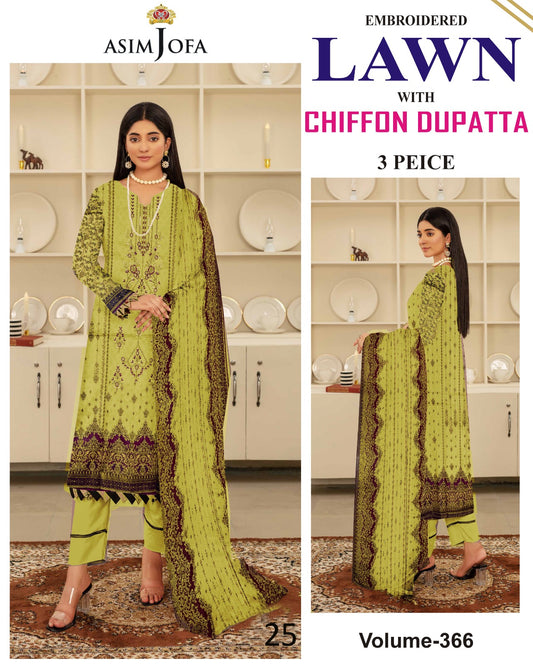 Different Brands Emb Lawn 3Pc Suit