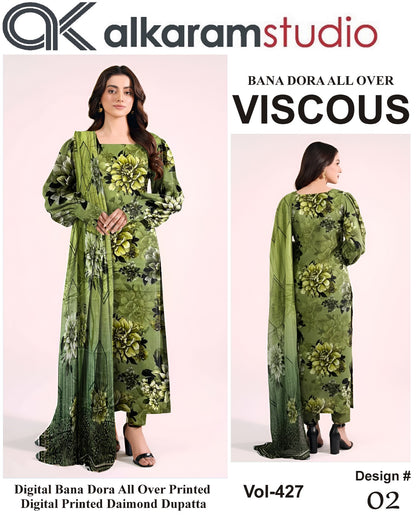 Alkaram Bana Dora Allover Viscose 3PC