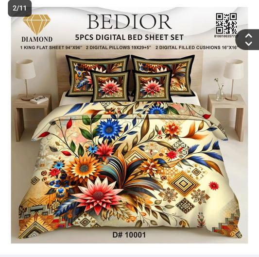 BEDIOR 5PCS DIGITAL BED SHEET SET 10001