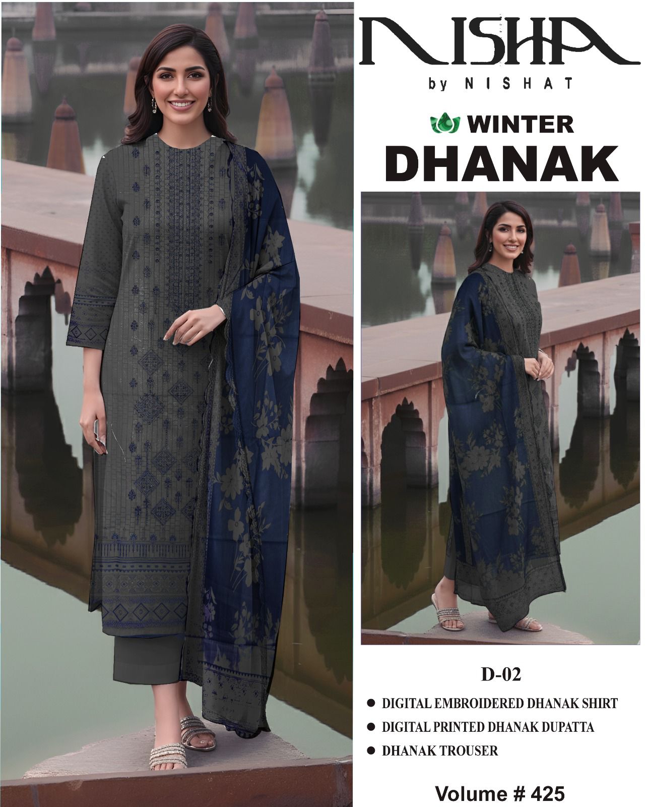 Winter Special Dhanak Emb 3PC | Mix Brand Selection