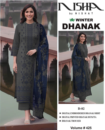 Winter Special Dhanak Emb 3PC | Mix Brand Selection