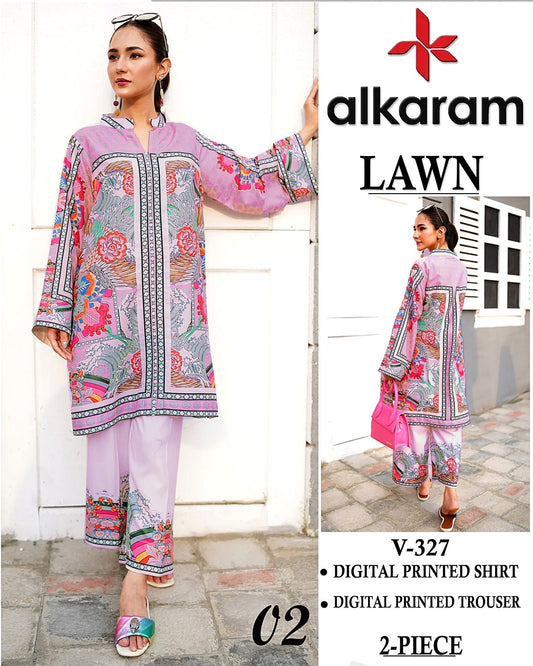 Alkaram Digital Printed Cord Set 2Pc