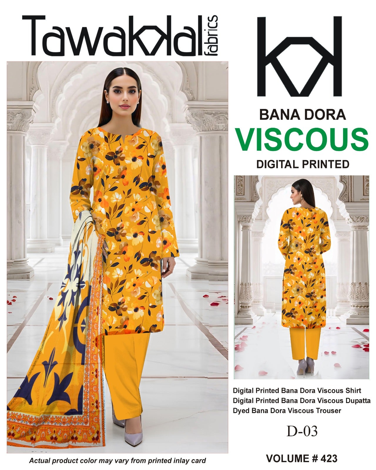 Tawakkal Bana Dora Viscose 3PC
