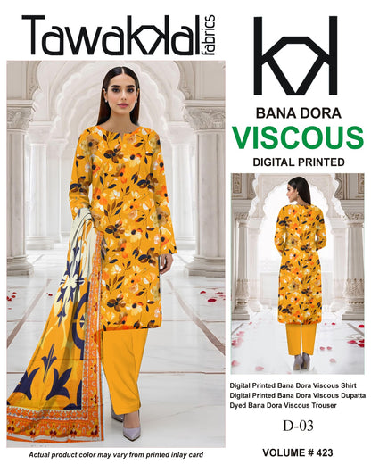 Tawakkal Bana Dora Viscose 3PC