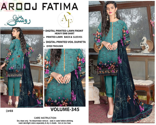 Roshni by Arooj Fatima Embroidered Original 3PC