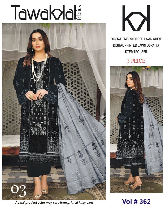 Tawakal Emb lawn 3pc Suit