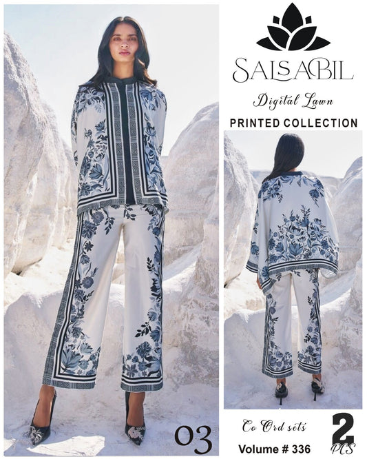 Salsabil Digital Printed Cord Set 2Pc