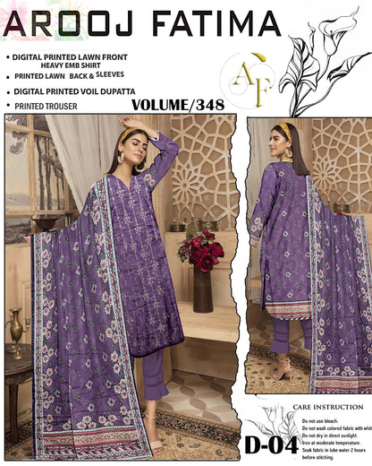 AROOJ FATIMA Original 3Pc Suit