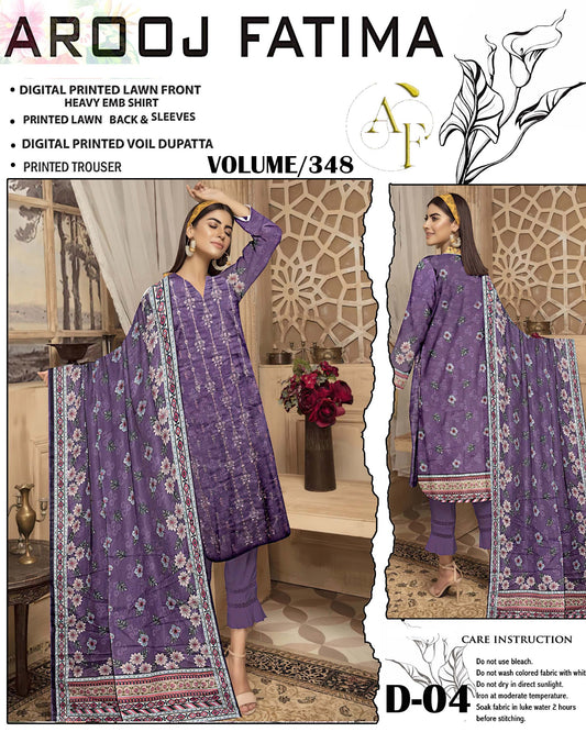 AROOJ FATIMA Original 3Pc Suit