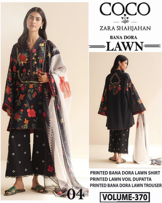 COCO ZARA SHAHJAHAN LAWN 3Pc