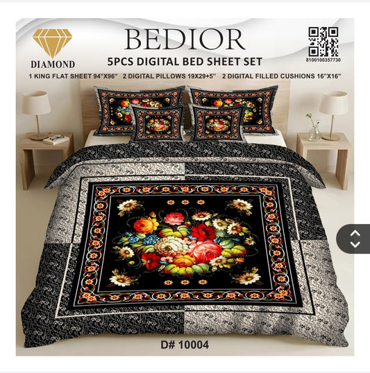 BEDIOR 5PCS DIGITAL BED SHEET SET 10004