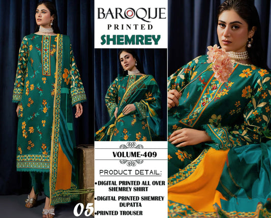 Baroque Printed Shemrey Winter 3PC