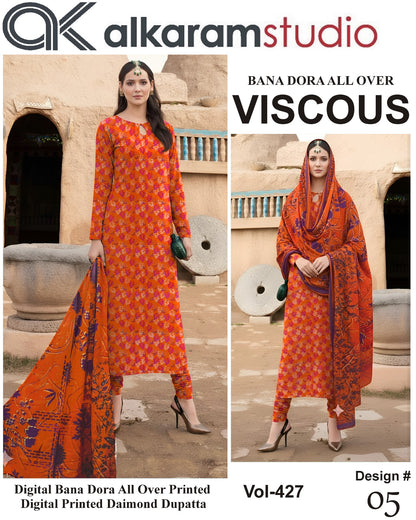 Alkaram Bana Dora Allover Viscose 3PC