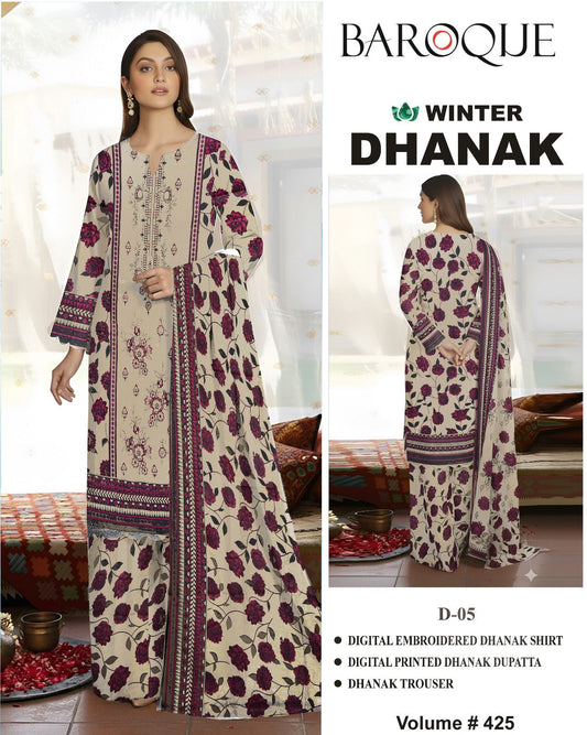 Winter Special Dhanak Emb 3PC | Mix Brand Selection