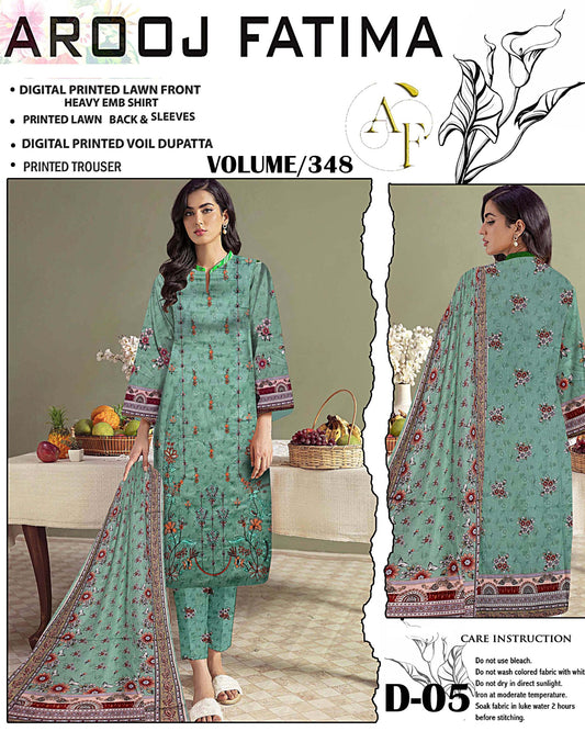 AROOJ FATIMA Original 3Pc Suit