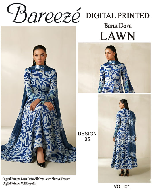 Bareeze Classy Bana Dora Lawn 3PC | Frock Style