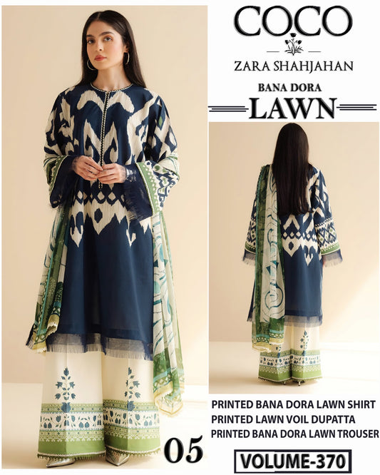 COCO ZARA SHAHJAHAN LAWN 3Pc