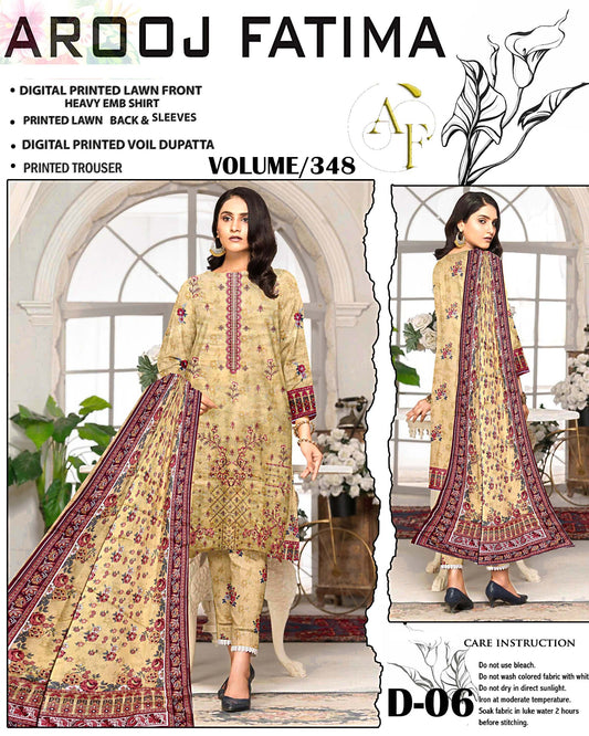AROOJ FATIMA Original 3Pc Suit