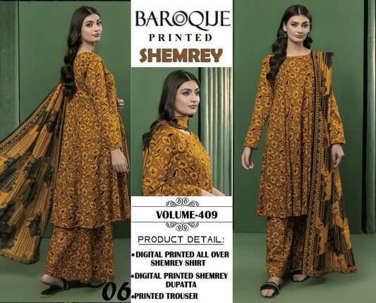 Baroque Printed Shemrey Winter 3PC