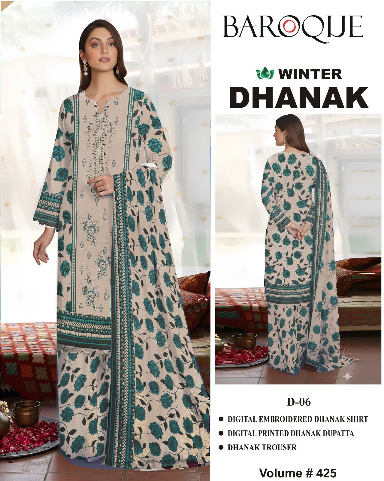 Winter Special Dhanak Emb 3PC | Mix Brand Selection