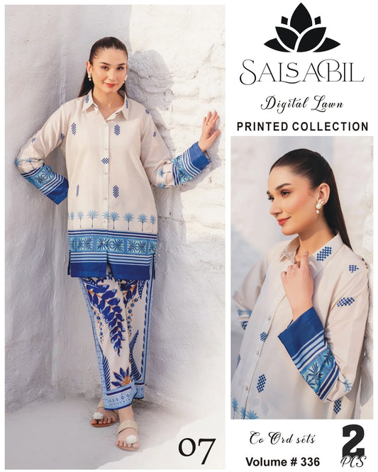 Salsabil Digital Printed Cord Set 2Pc