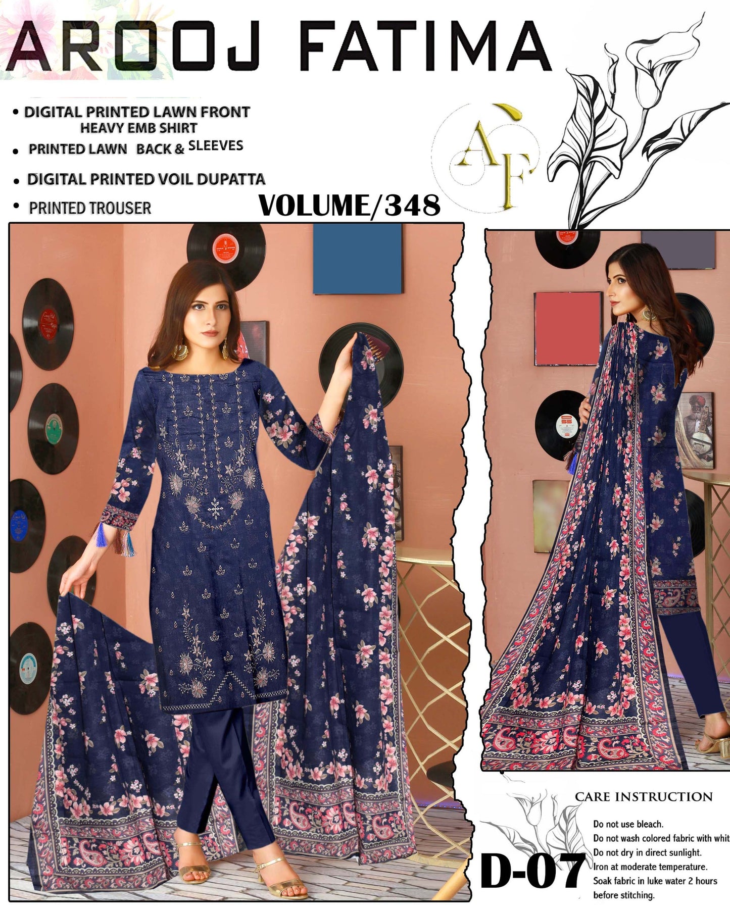 AROOJ FATIMA Original 3Pc Suit