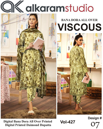 Alkaram Bana Dora Allover Viscose 3PC
