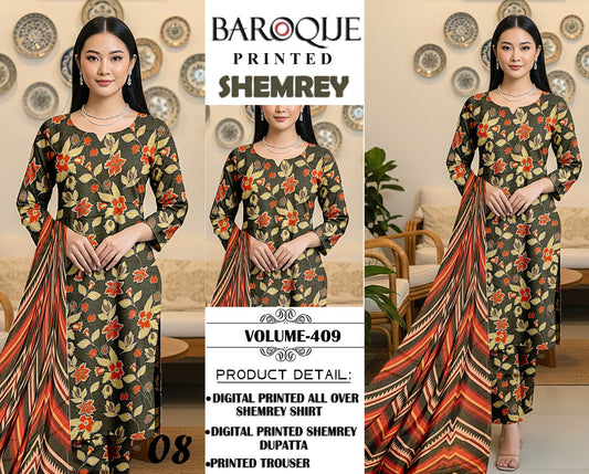 Baroque Printed Shemrey Winter 3PC