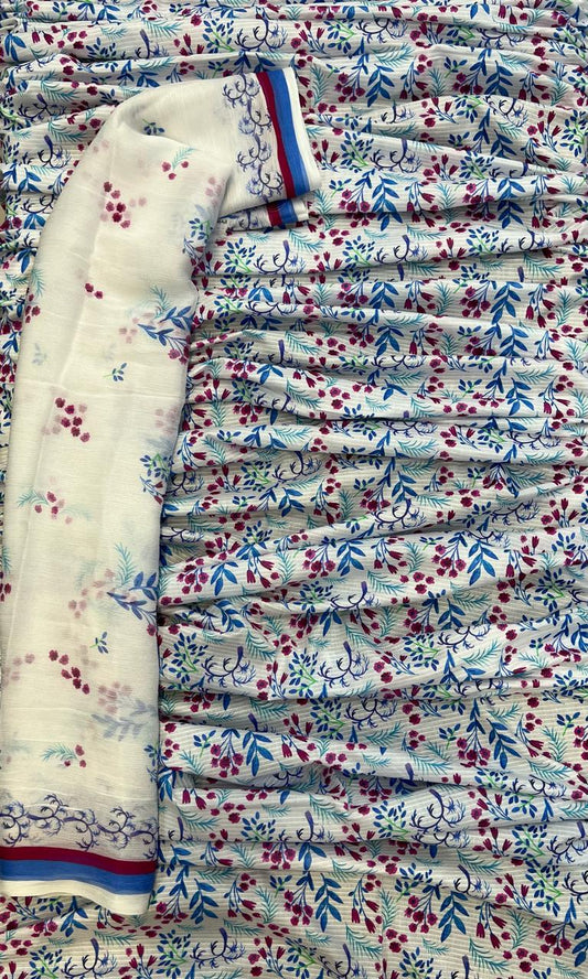 Original Bareeza 3Pc With Bamber Chiffon Dupatta