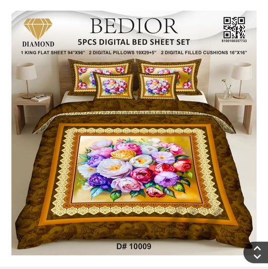 BEDIOR 5PCS DIGITAL BED SHEET SET 10009